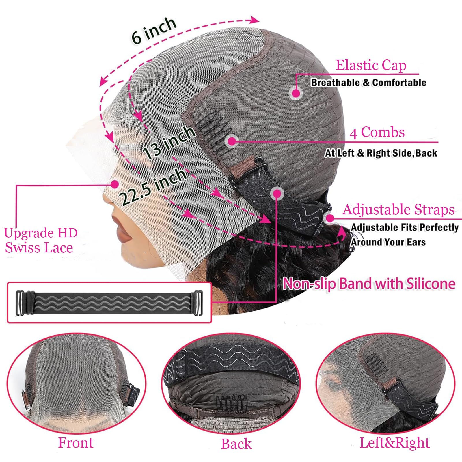 KVFCT cap-construction image highlights 3D dome cap and adjustable fit