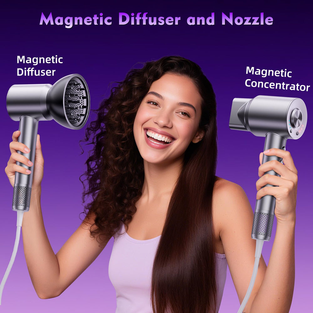 KVINEEN hair dryer quiet operation promises low-noise use at 45 dB.
