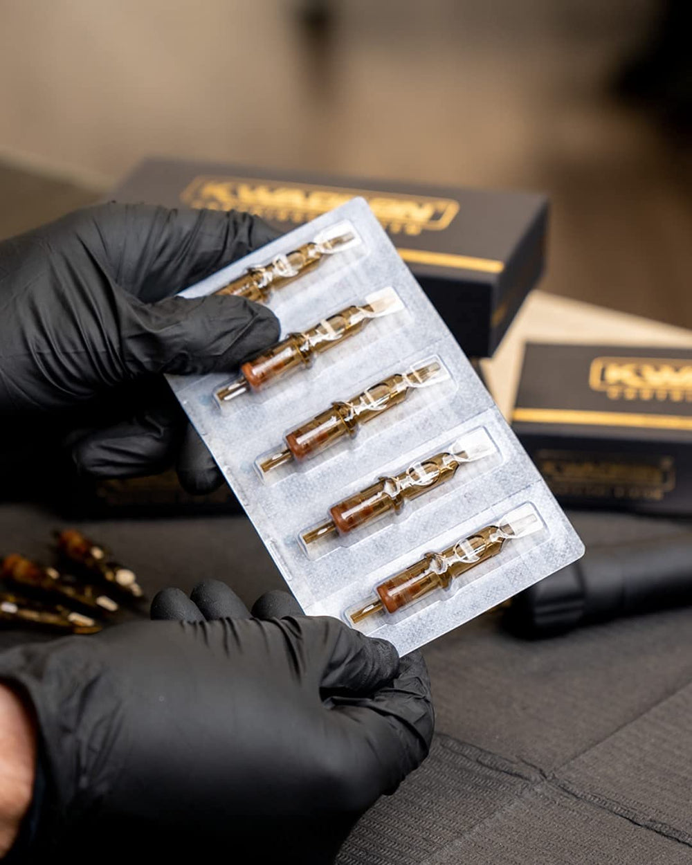Kwadron disposable needle pack illustrates single-use convenience and reliability