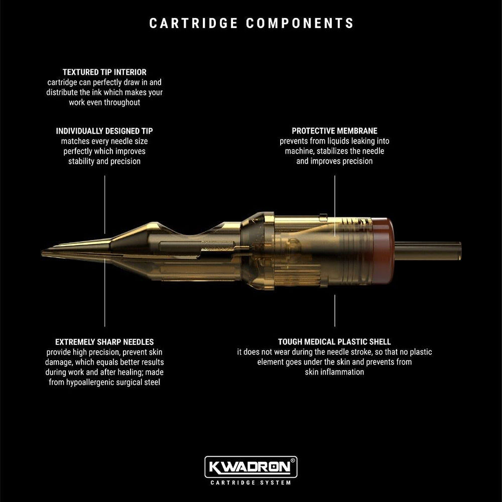 Kwadron plastic housing reduces friction for smoother needle operation.