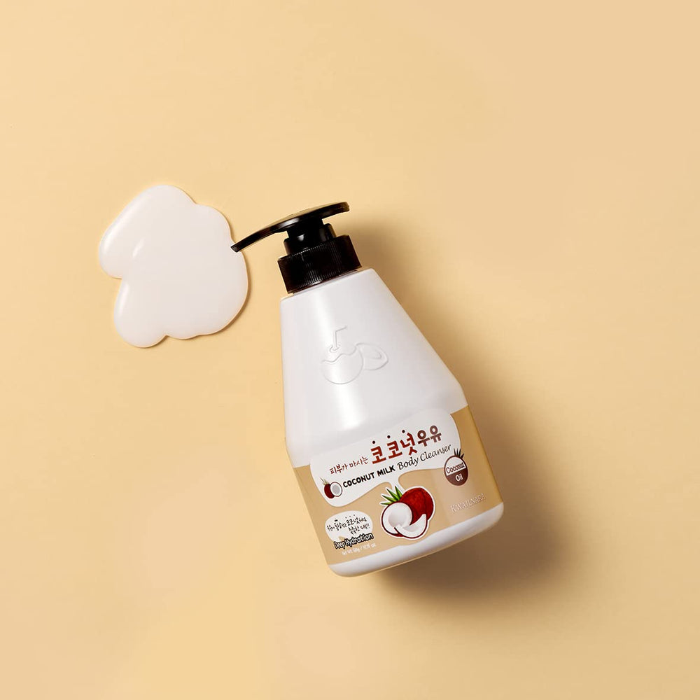 Kwailnara Coconut Milk Body Wash creamy foam delivers gentle cleansing and skin softness.