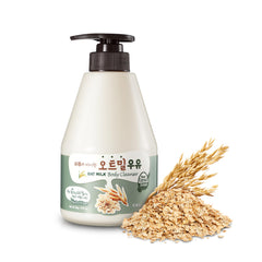 Kwailnara Oat Milk Body Wash bottle close-up showing soothing formula and hydration