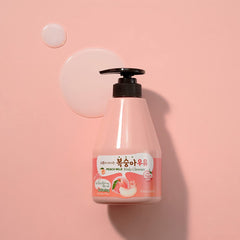 Kwailnara Peach Milk Body Wash with peach extract enhances natural brightness.