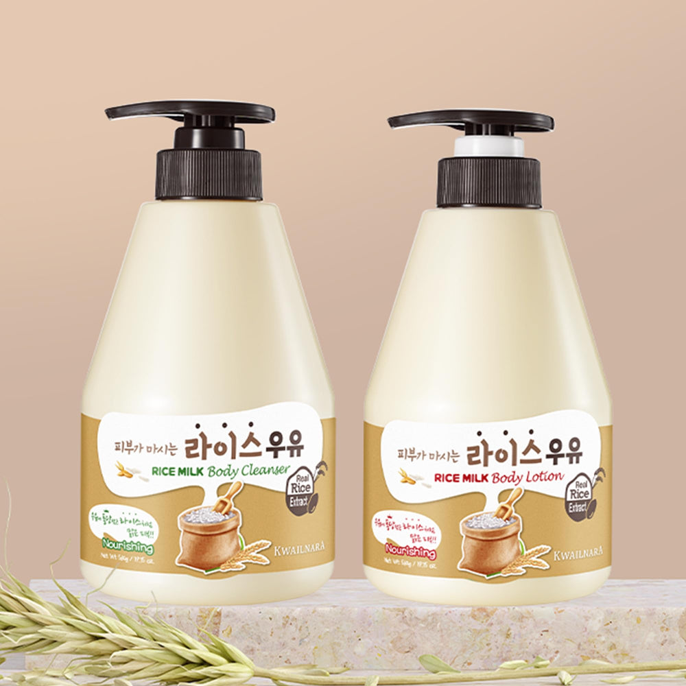 Kwailnara WELCOS Rice Milk Body Lotion applied on arm with fast absorption