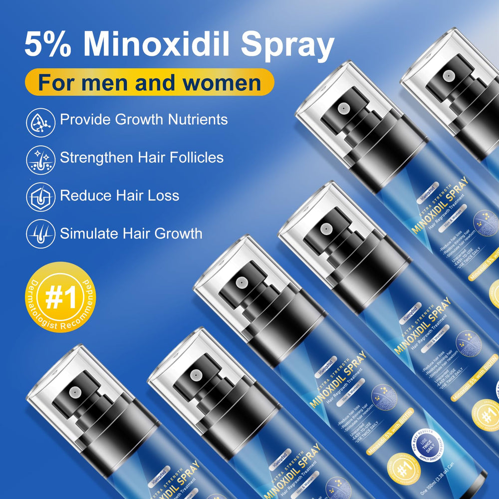 Kweqdsd 5% Minoxidil spray bottle back with usage notes and label details