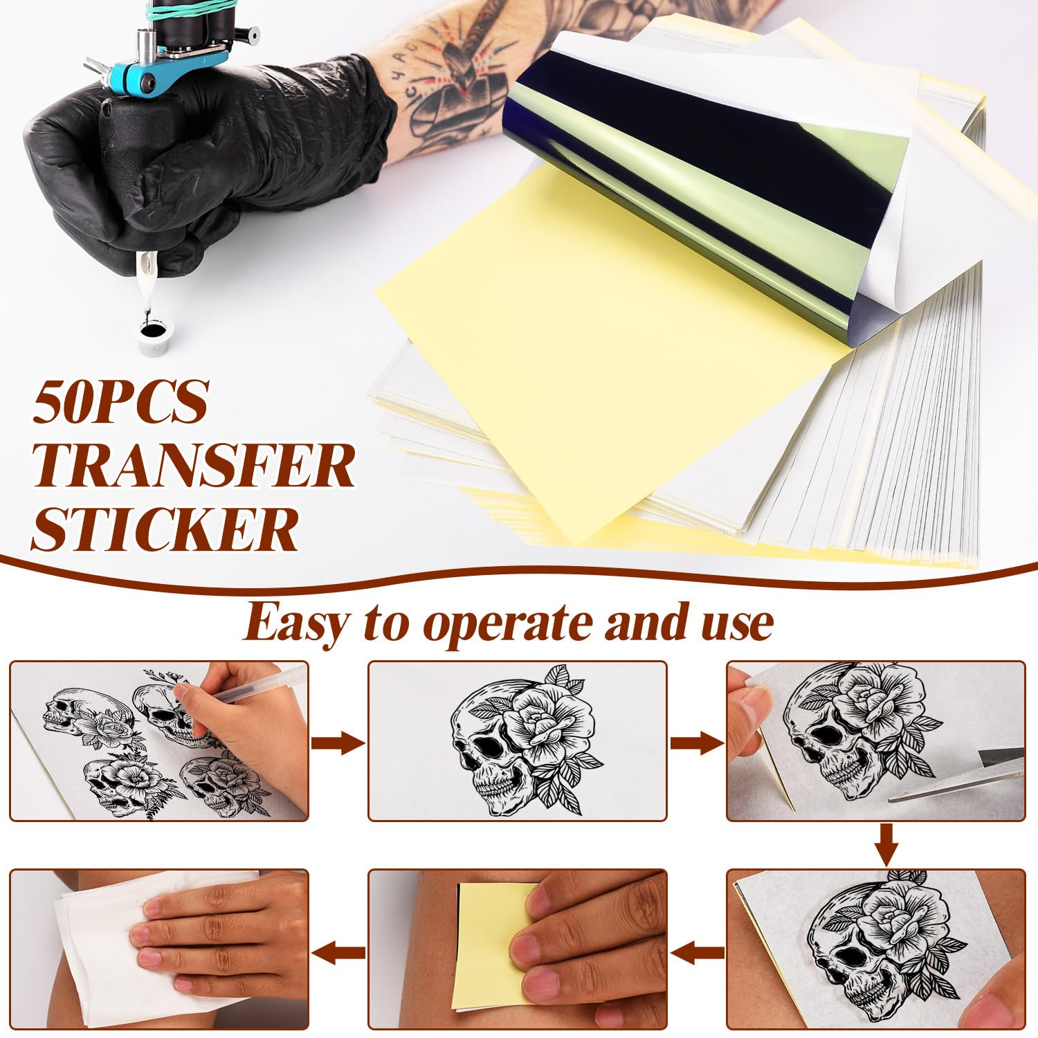 KXCOFTXI transfer stickers 50-count provide clean guidelines for precise results.