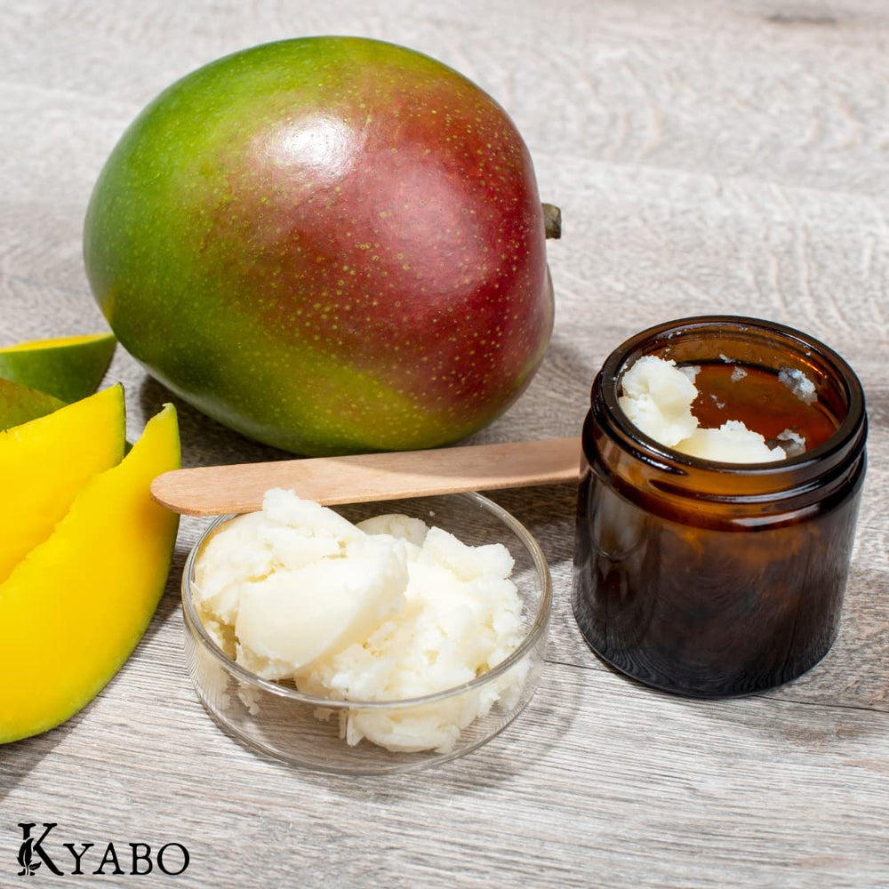 Kyabo mango butter lip balm base for smooth, moisturized lips.