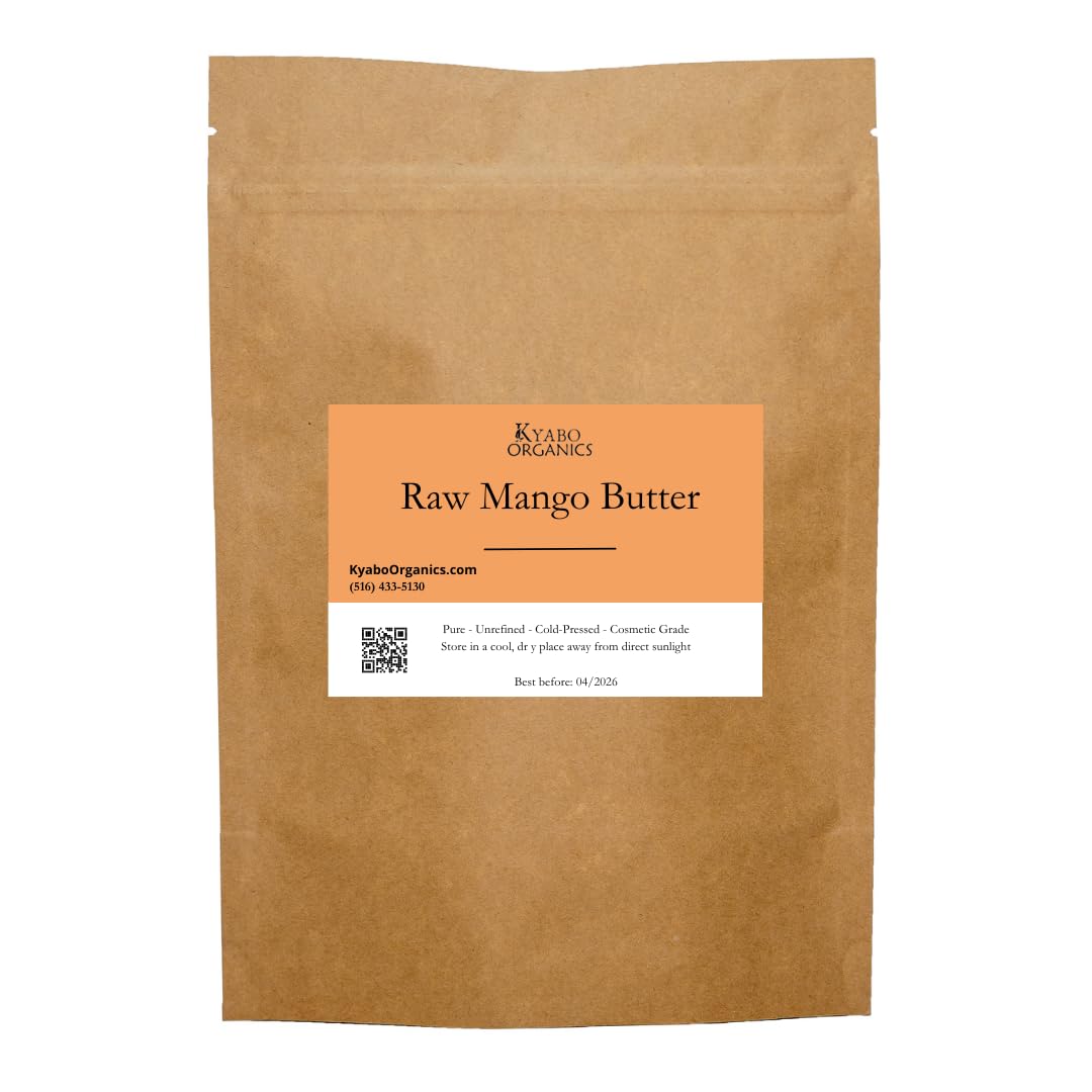 Kyabo mango butter raw virgin block showing rich texture for skin care
