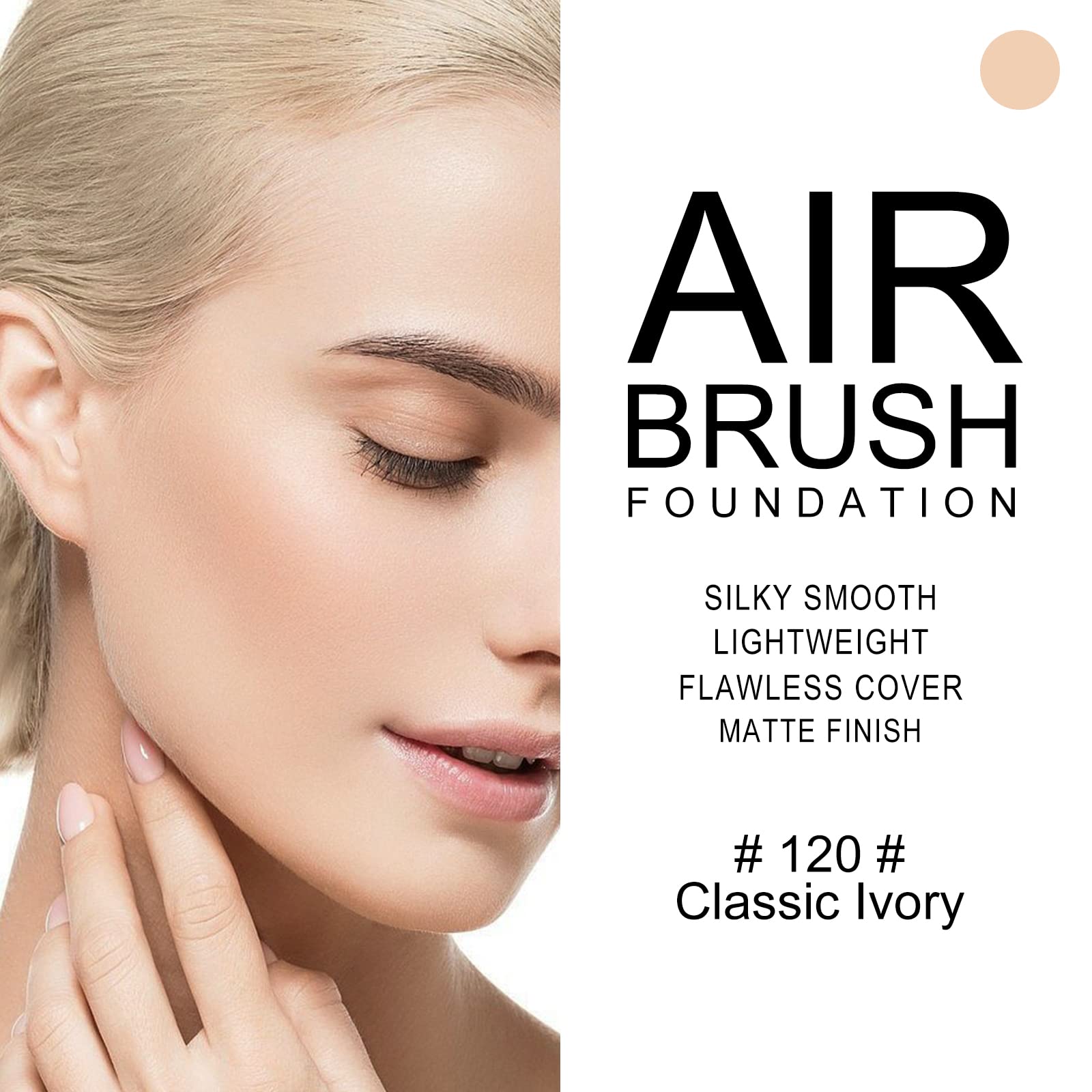 KYDA AirBrush close-up texture reveals creamy, light-weight foundation feel.