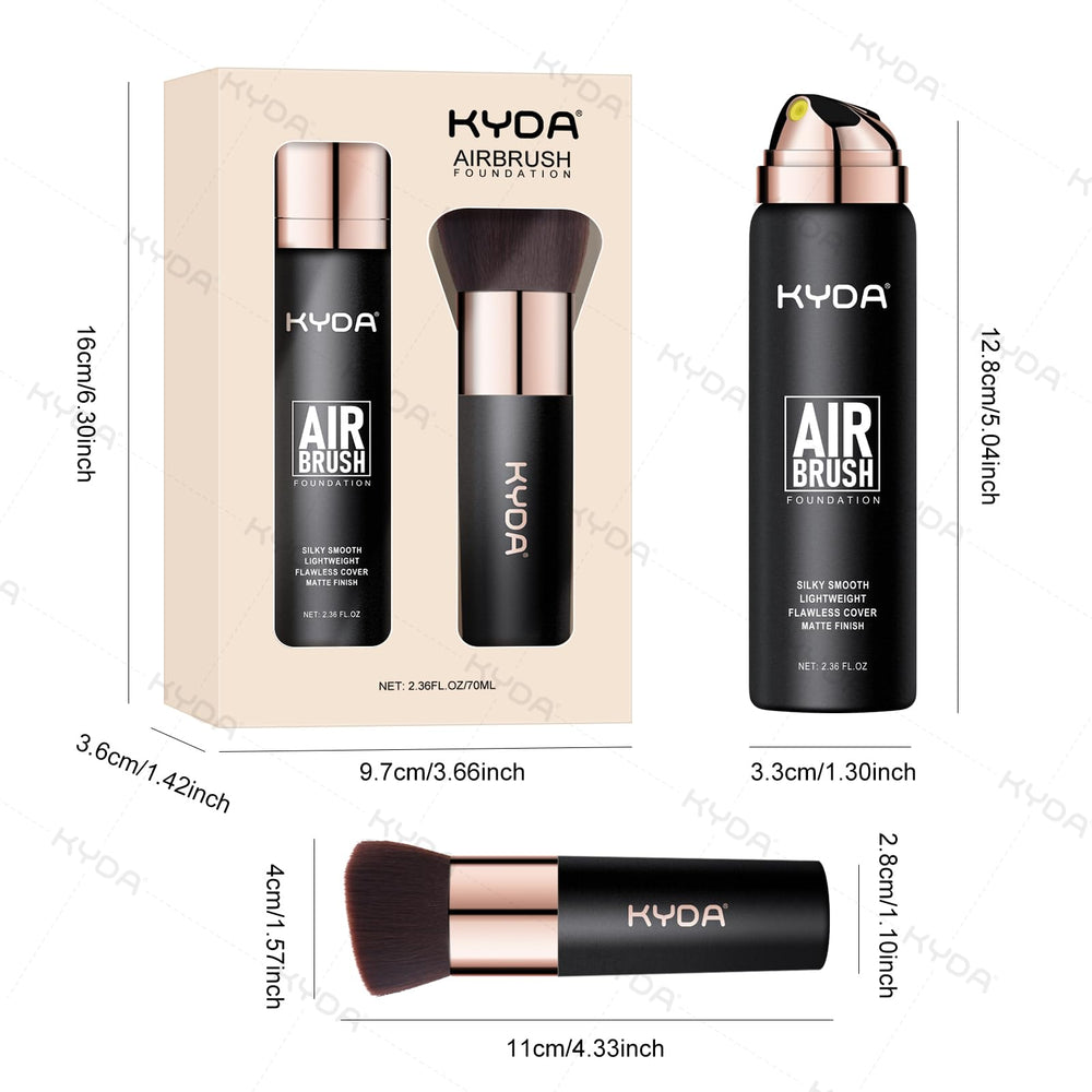 KYDA AirBrush provides a lightweight, blendable base for all skin types.