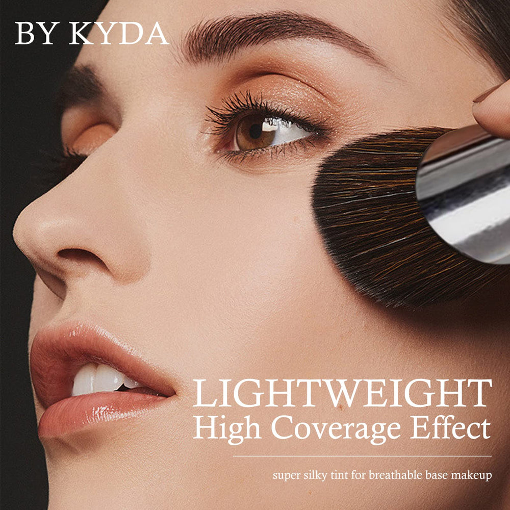 KYDA AirBrush Foundation Spray results in a breathable soft-matte look.