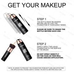 KYDA AirBrush soft brush applicator blends smoothly for crease-free application.