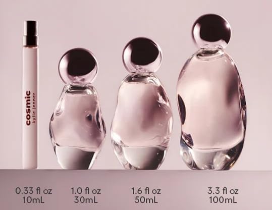 Kylie Cosmetics Cosmic bottle side photo emphasizes sculptural design and palm-fit comfort.