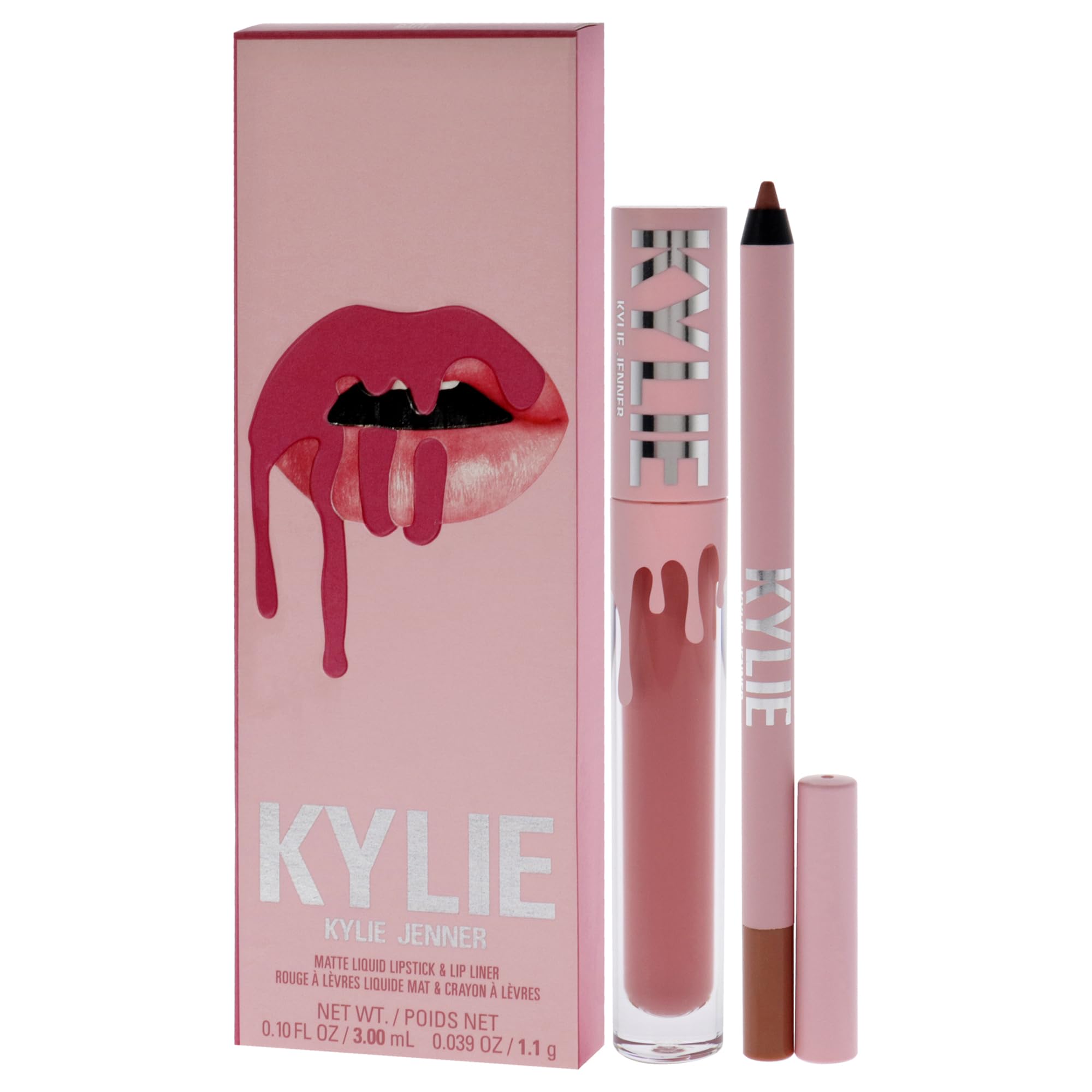 Kylie Cosmetics Matte Lip Kit 808 lip liner defines lips for a clean shape.