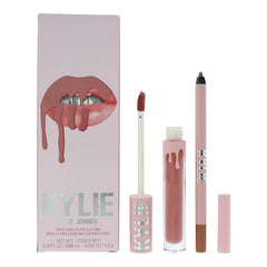 Kylie Cosmetics Matte Lip Kit 808 packaging shows compact duo for easy, on-the-go lip routines.