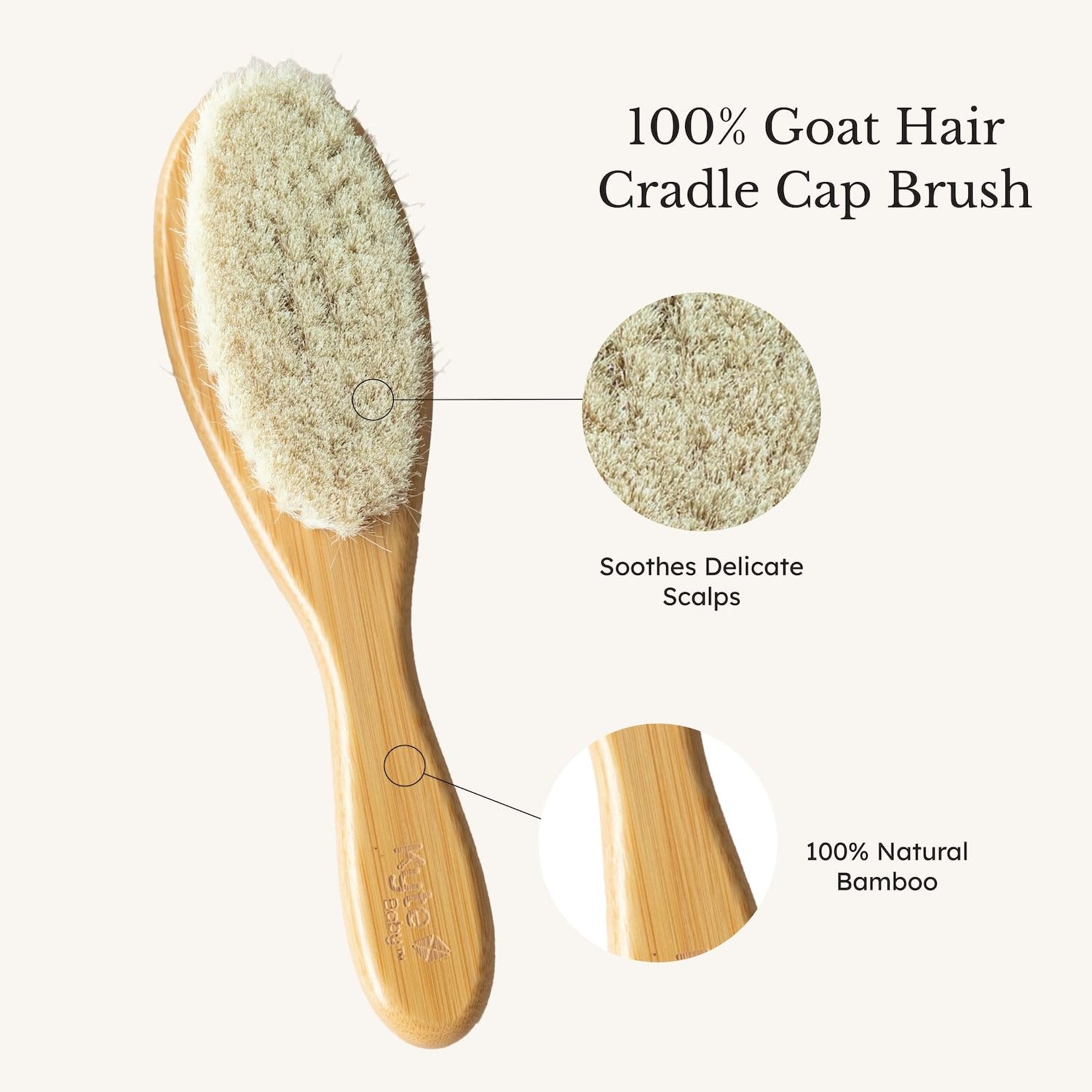 Kyte Baby bamboo handle detail shot highlighting sustainable material and comfortable grip.