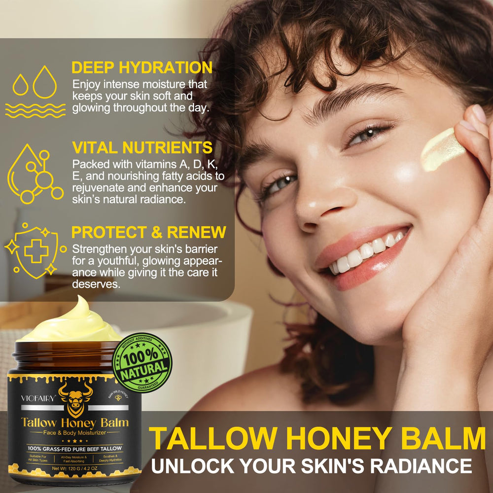 KZUO Beef Tallow on skin smoothing dry areas.