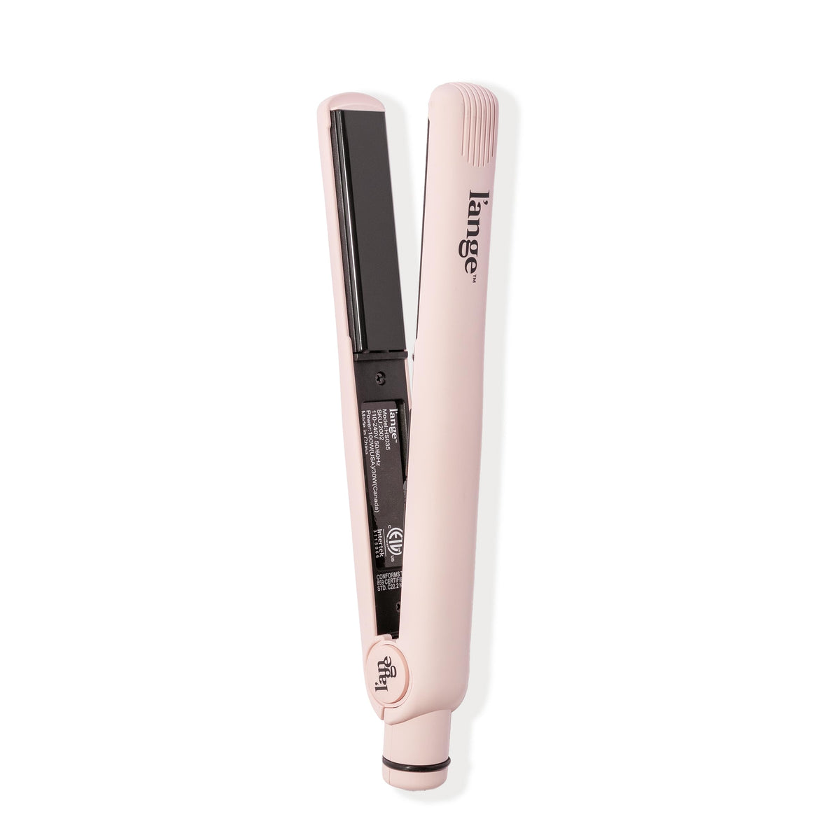 L'ANGE HAIR Aplatir flat iron top view in blush for sleek, salon-quality styling