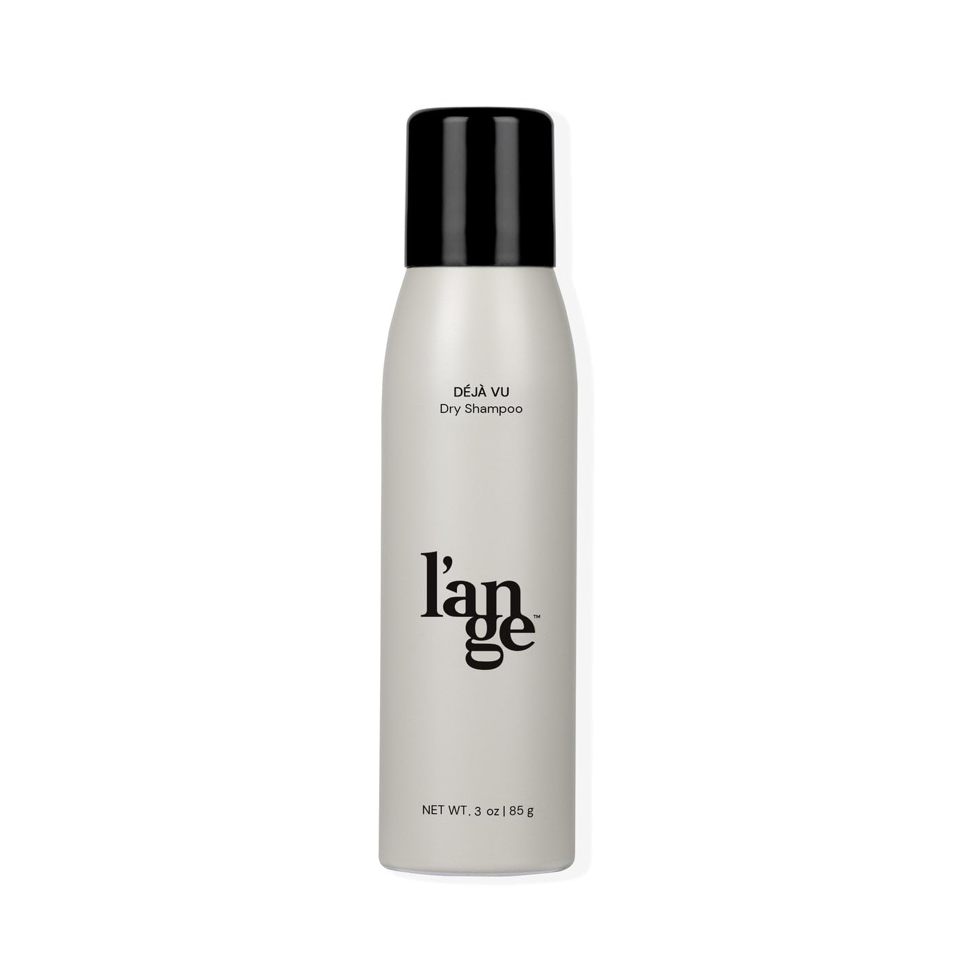 L'ANGE HAIR Deja Vu dry shampoo bottle demonstrates oil absorption for a quick refresh.