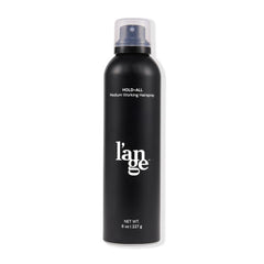 L'ANGE HAIR Hold-All bottle demonstrates flexible hold for all-day, movable style.