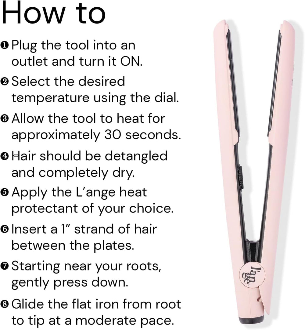 L'ANGE HAIR Le Ceramique 1-Pass Flat Iron with ergonomic grip for steady styling.
