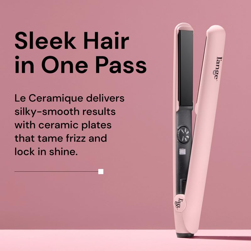 L'ANGE HAIR Le Ceramique 1-Pass Flat Iron heat setting dial for customizable styling.