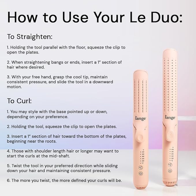 L'ANGE HAIR Le Duo Grande 360° Styler built-in clip keeps hair secure during styling.