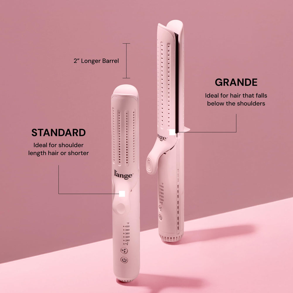 L'ANGE HAIR Le Duo Grande 360° Styler delivers straight, sleek results with titanium plates.