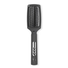 L'ANGE HAIR Le Vite Curve brush closeup showing curved bristles for faster straightening and frizz control.