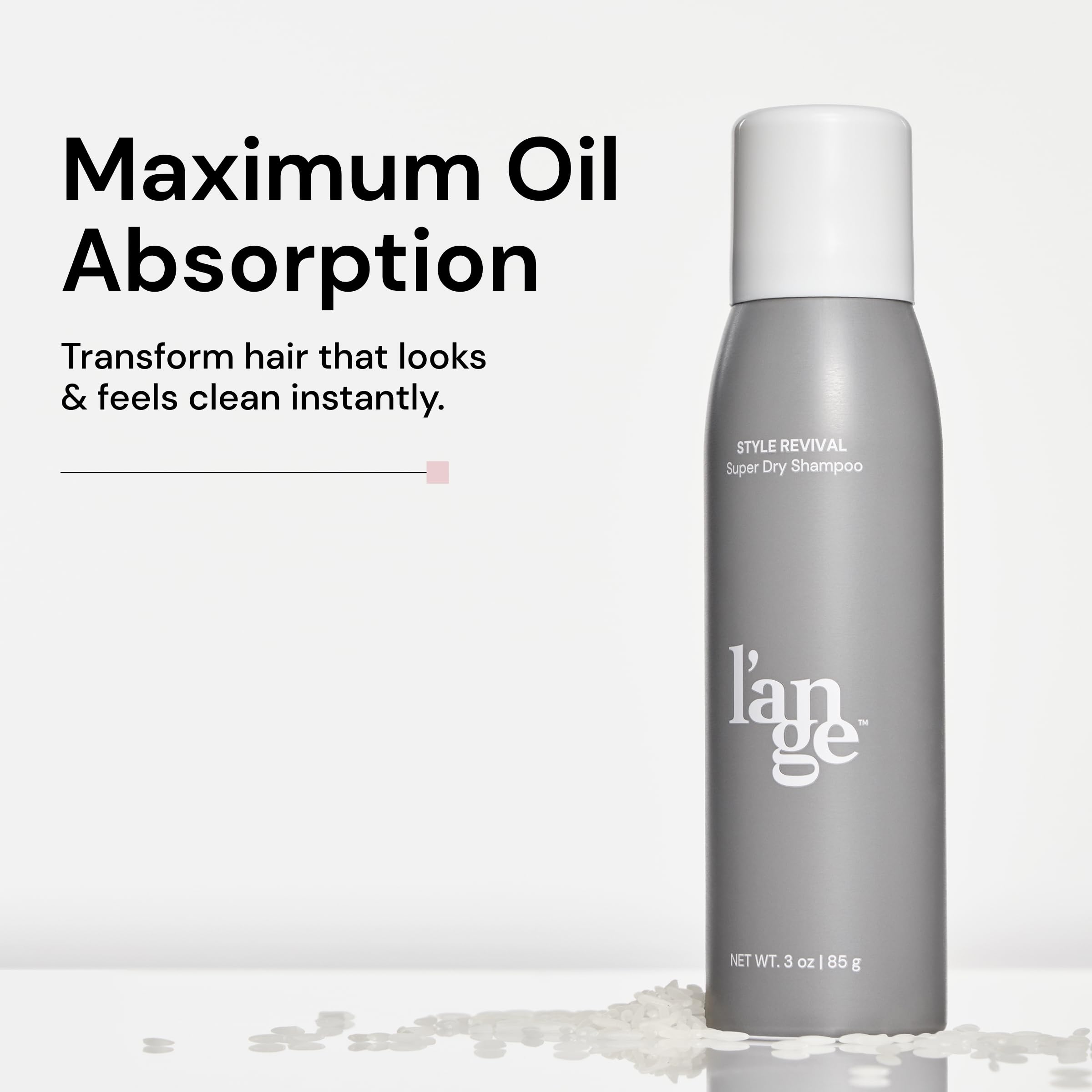 L'ANGE HAIR Style Revival Dry Shampoo Spray packaging: compact design for on-the-go refresh.