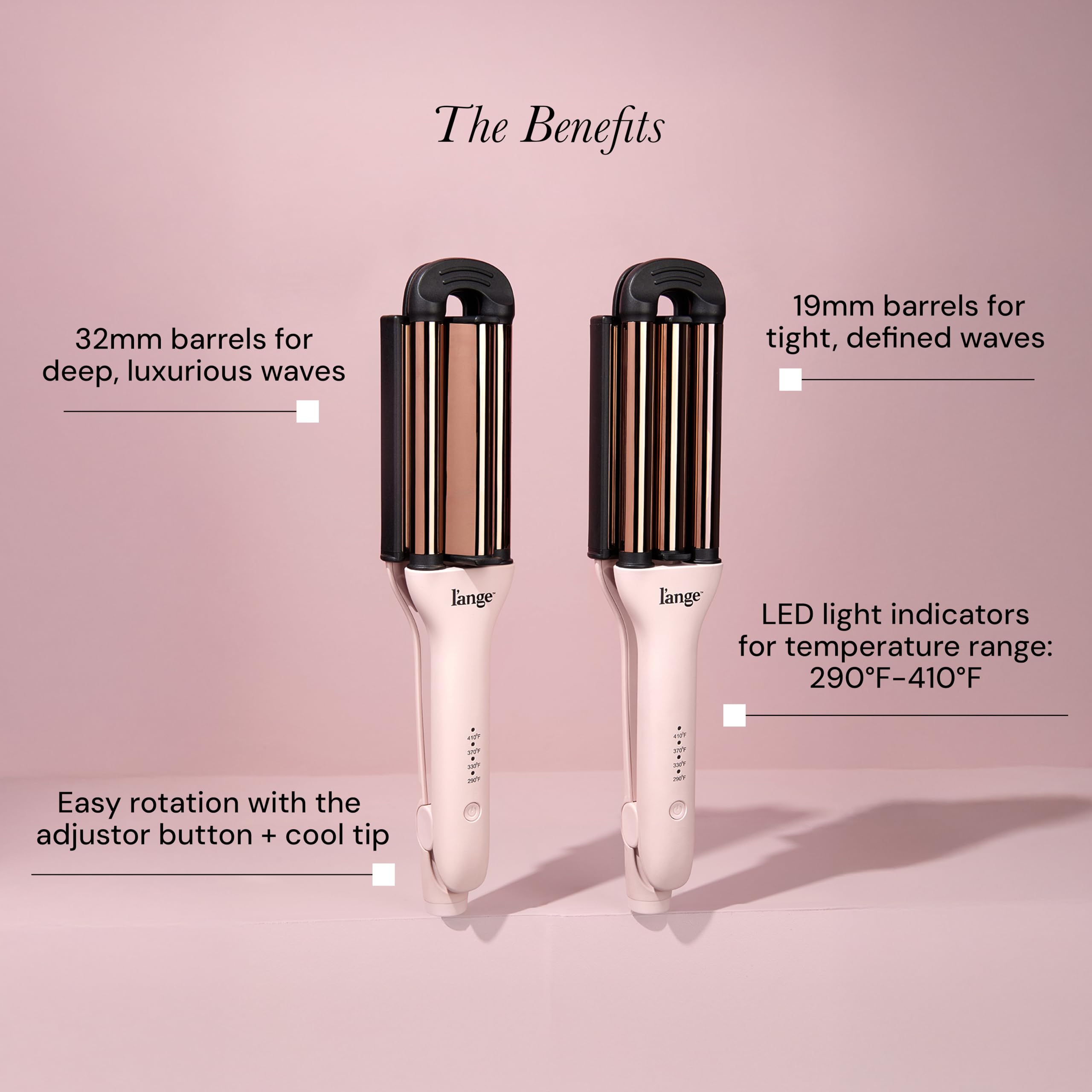 L'ANGE Hair VersaWaver cool tip enables safer, precise styling.