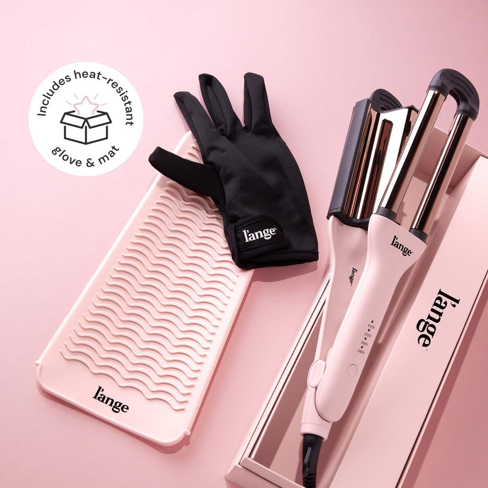 L'ANGE Hair VersaWaver in use shows smooth, even waves.