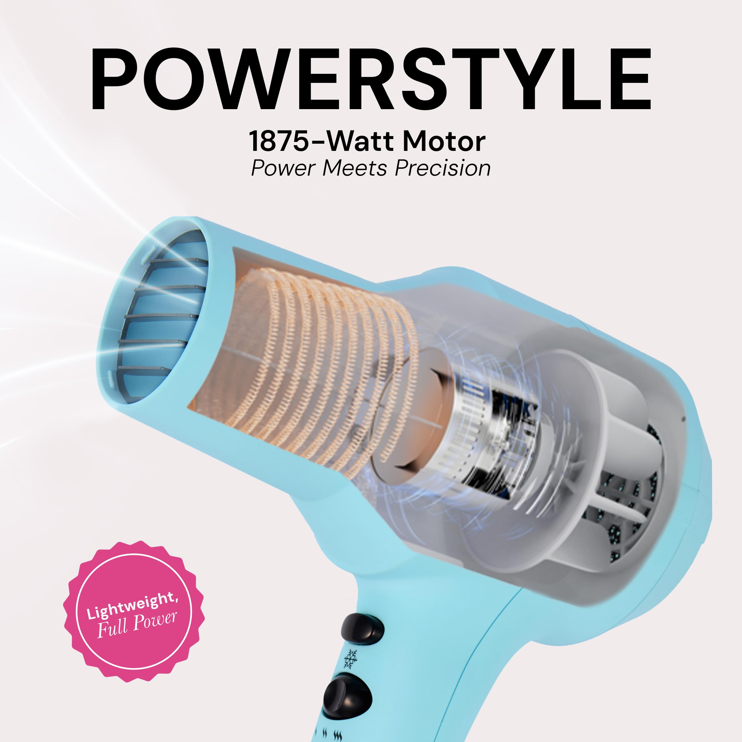 L'ANGE HAIR PowerStyle Ionic Turbo Hair Dryer lightweight design and frizz control