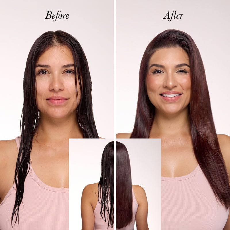 L'ANGE HAIR Replenish detangler applied to sections demonstrates glide and softer manageability