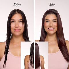 L'ANGE HAIR Replenish detangler applied to sections demonstrates glide and softer manageability