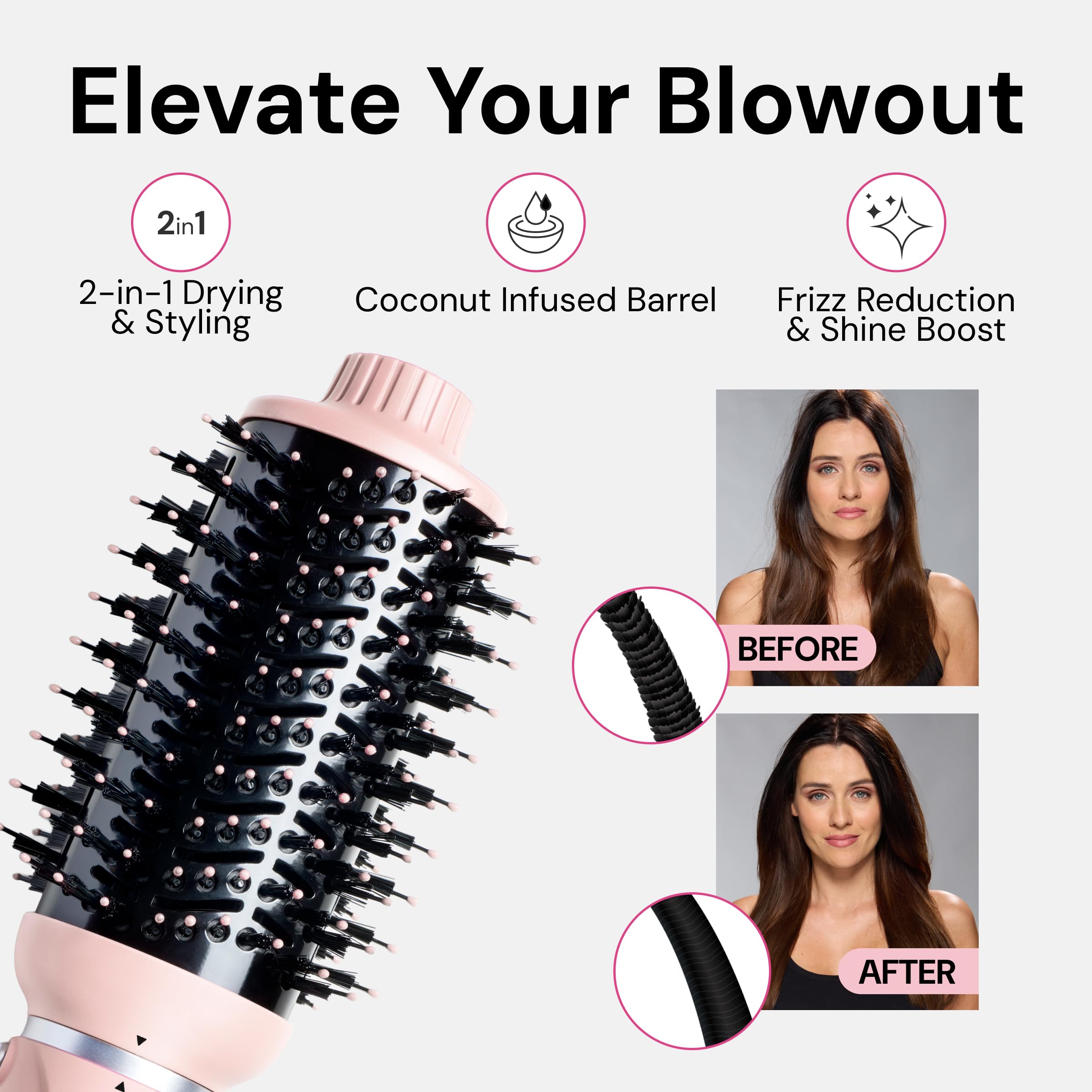 L'ANGE HAIR VolumeBoost negative-ion technology helps reduce frizz