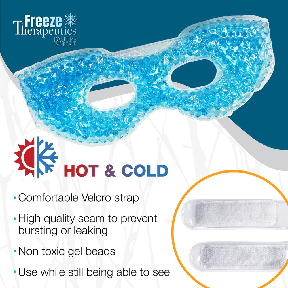 L'AUTRE PEAU soft blue eye-mask ready for reusable use and cooling or heating.