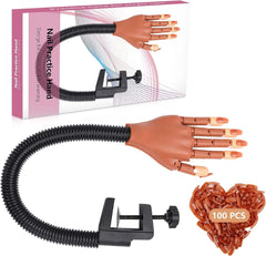 L-Bulice mano de práctica para uñas acrílicas con puntas intercambiables para practicar técnicas.