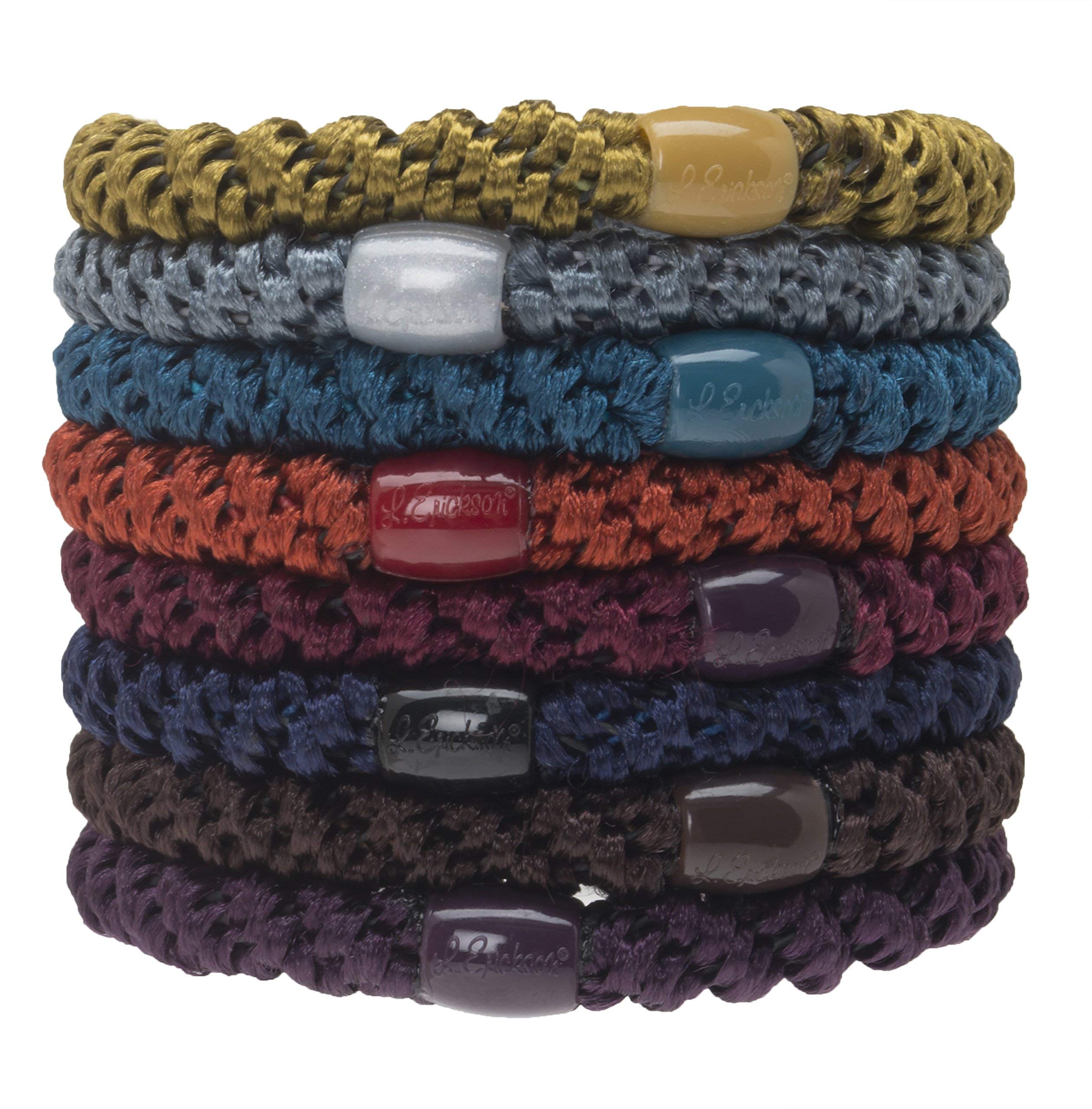 L. Erickson colorful hair ties for thick hair in fall colors with strong hold