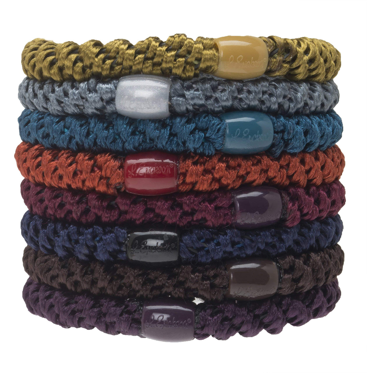 L. Erickson colorful hair ties for thick hair in fall colors with strong hold