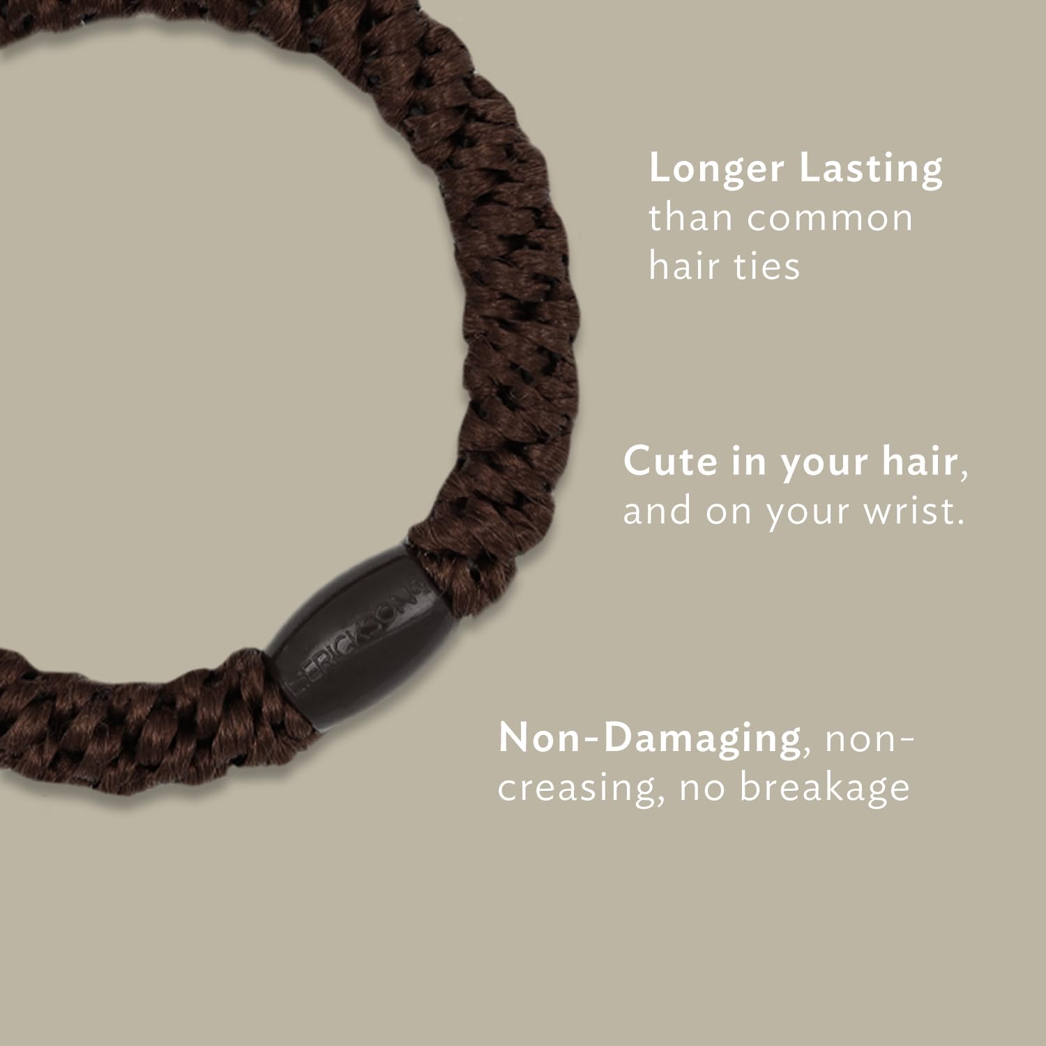 L. Erickson camel beige tie with bead detail for polished look.