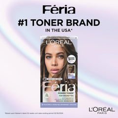 L'Oreal Paris Feria Iced Brunette toner application scene highlights quick 5-minute toning for busy mornings.