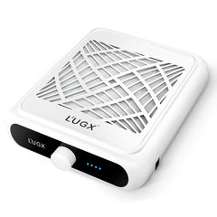 L'UGX rechargeable nail dust collector front view shows portable, cordless design with strong suction.