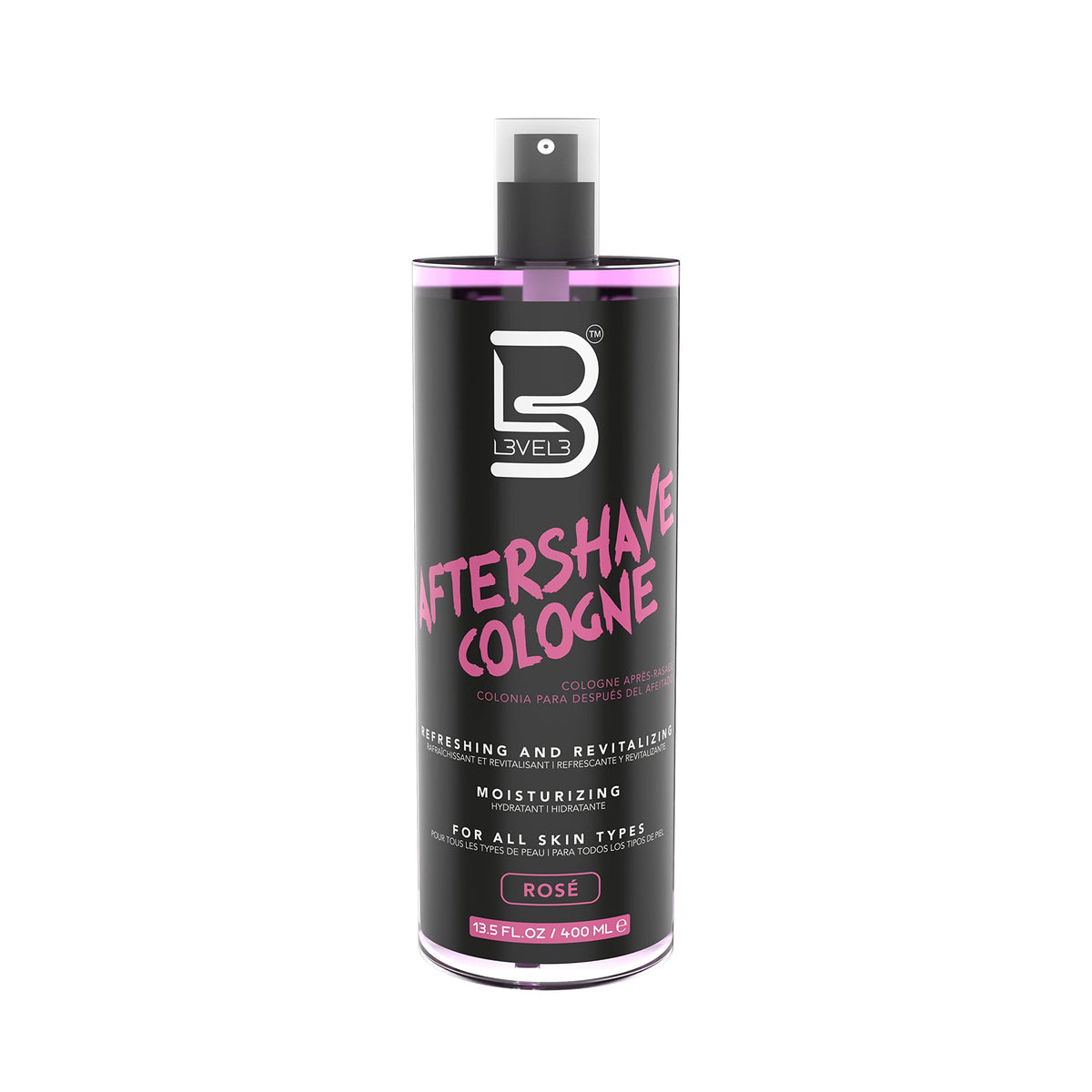 L3 Level 3 after shave spray bottle close-up—moisturizing finish for post-shave skin