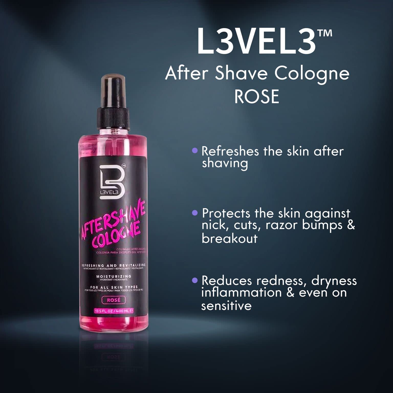 L3 Level 3 after shave spray fragrance profile with bergamot and lavender