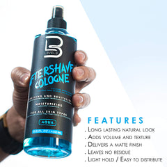 L3 Level 3 aftershave spray application showcases refreshing scent and skin-softening relief