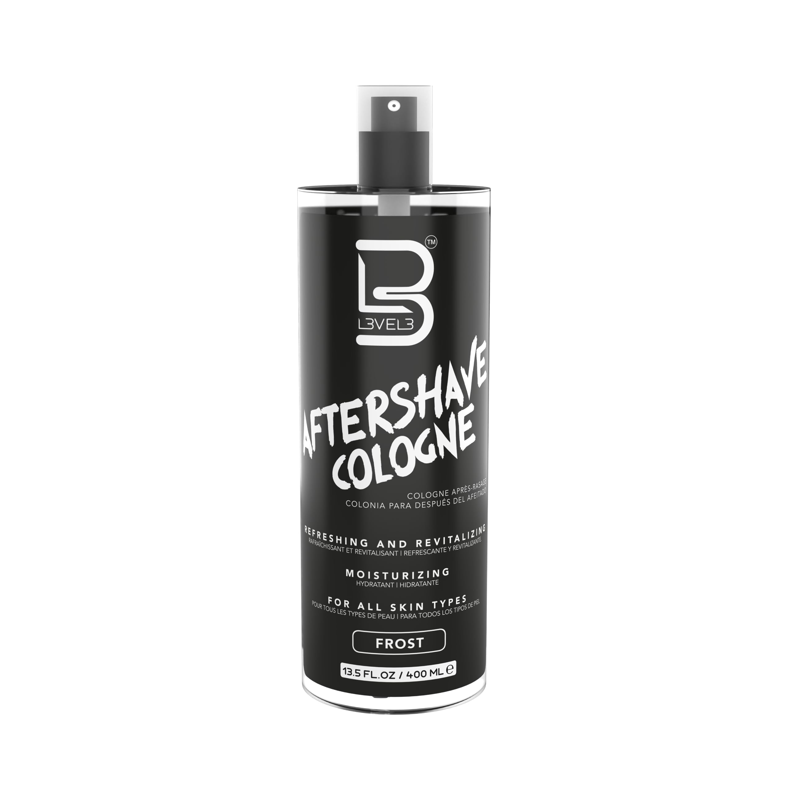 L3 Level 3 After Shave Spray bottle demonstrates refreshing, skin-friendly formula post-shave