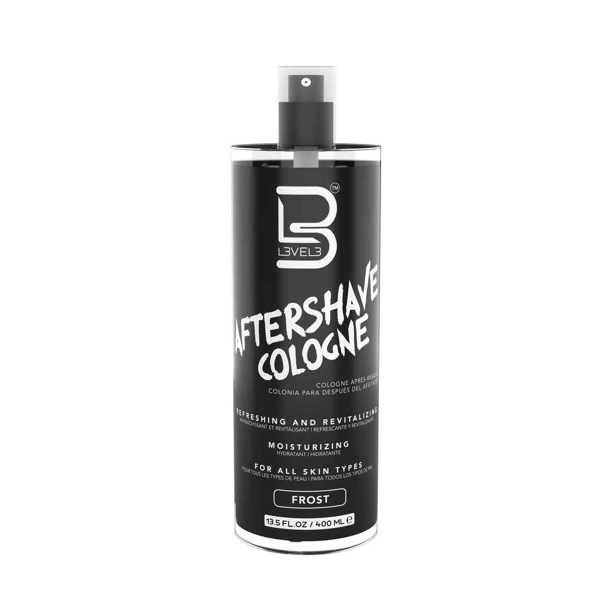 L3 Level 3 After Shave Spray bottle demonstrates refreshing, skin-friendly formula post-shave