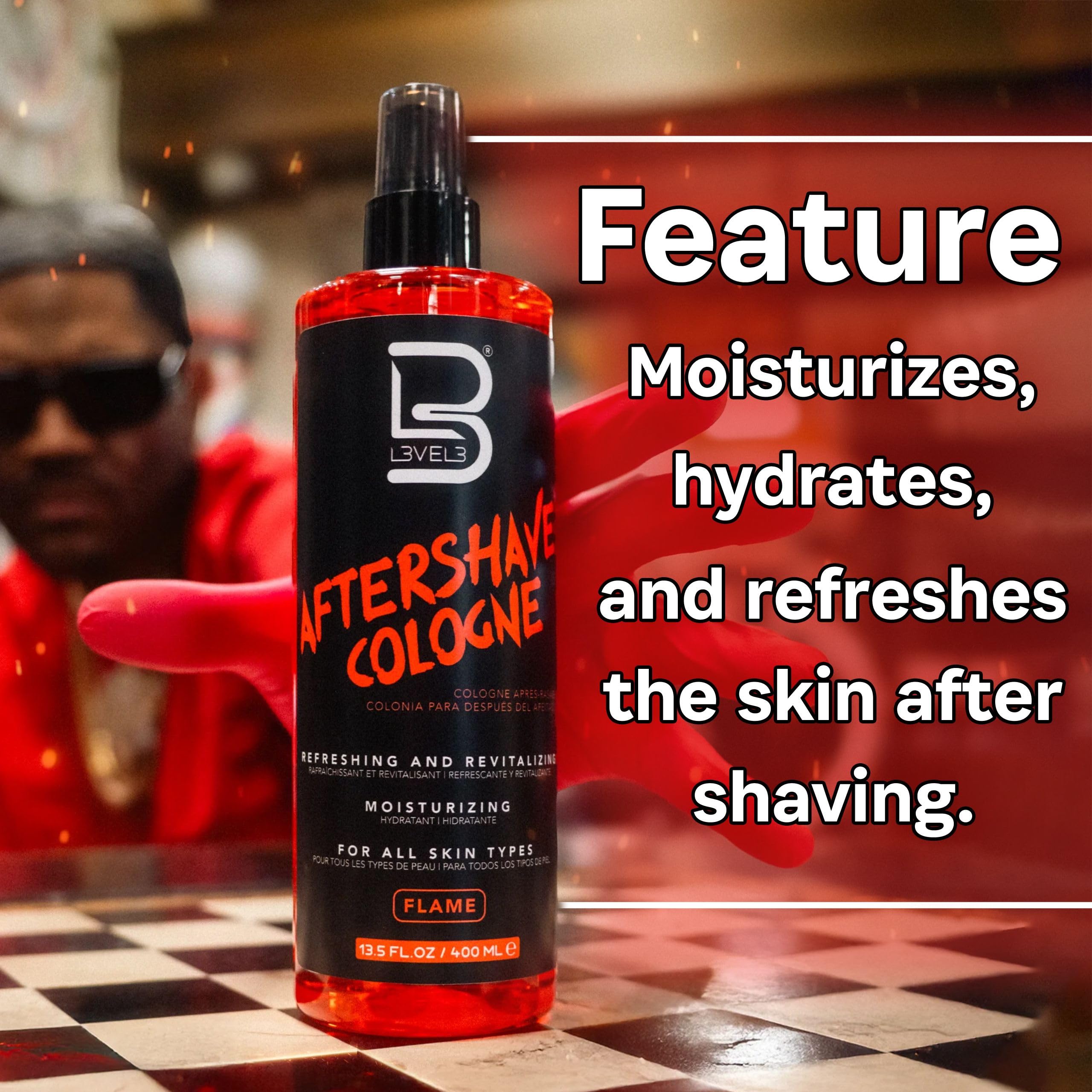 L3 Level 3 application steps illustrating quick, residue-free post-shave refresh