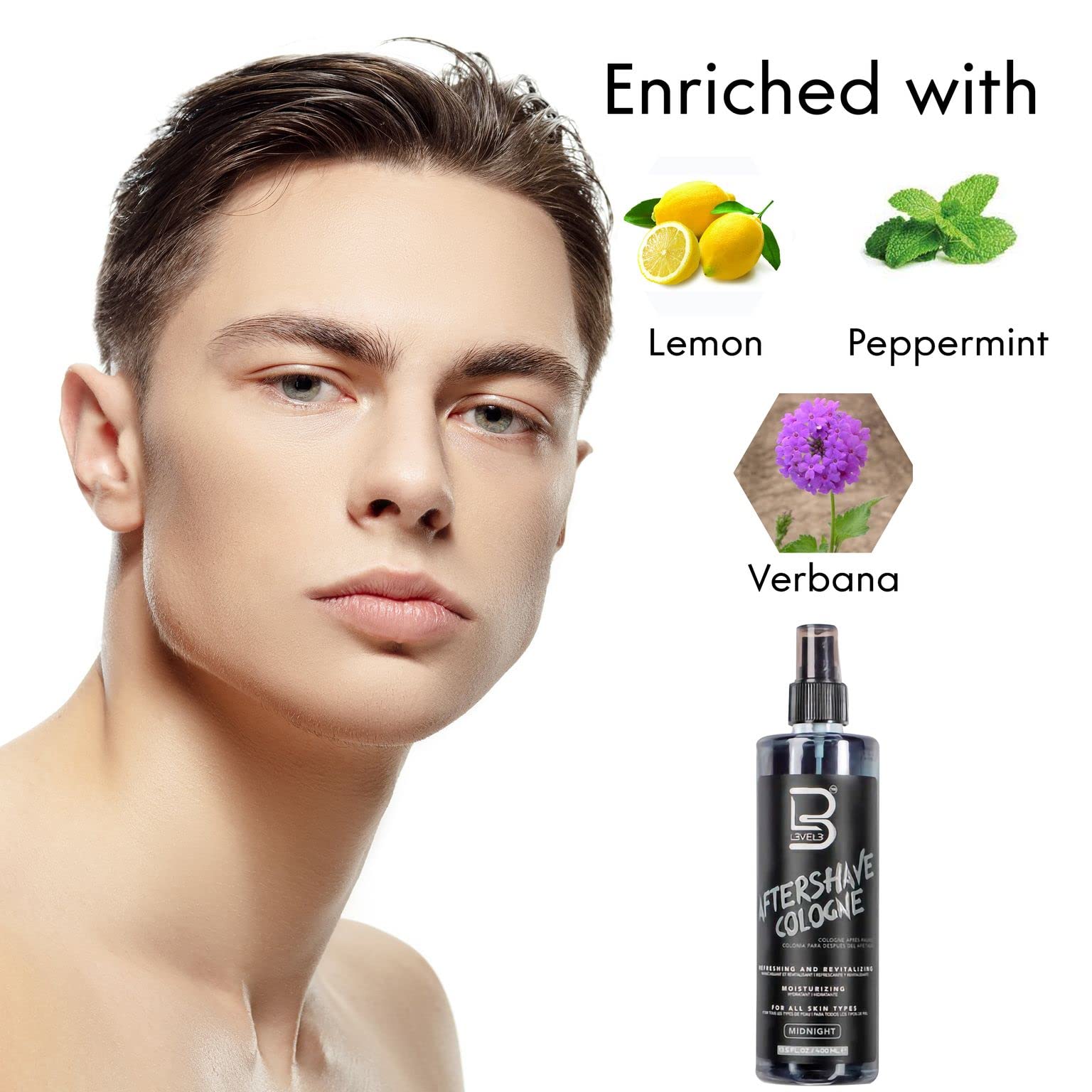L3 Level 3 aftershave on skin delivers moisture and a comfortable finish.